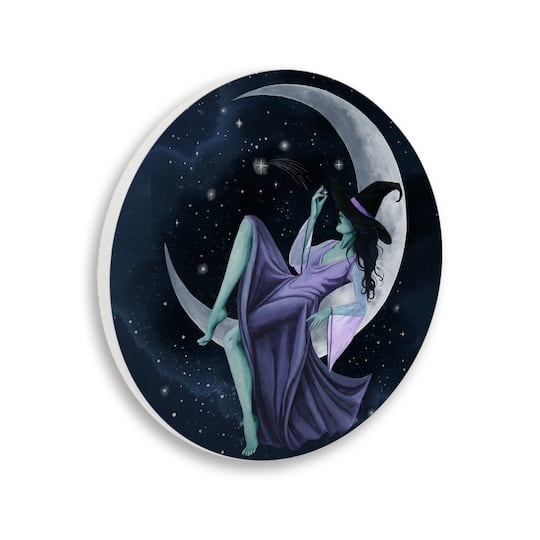 Stupell Industries Lounging Witch Moon Sky Wall Plaque Art